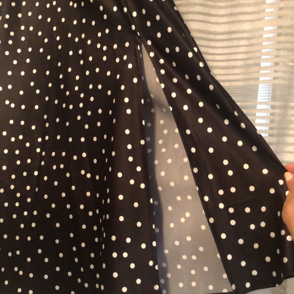 AQUA POLKA DOT SKIRT - Picture 2 of 4